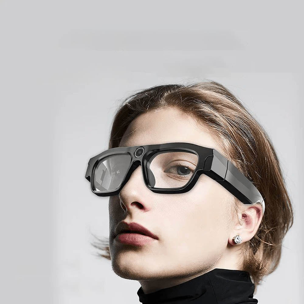 Woman wearing 2K HD Sunglasses Sports Glasses Camera Camcorder Full Rim with Speaker